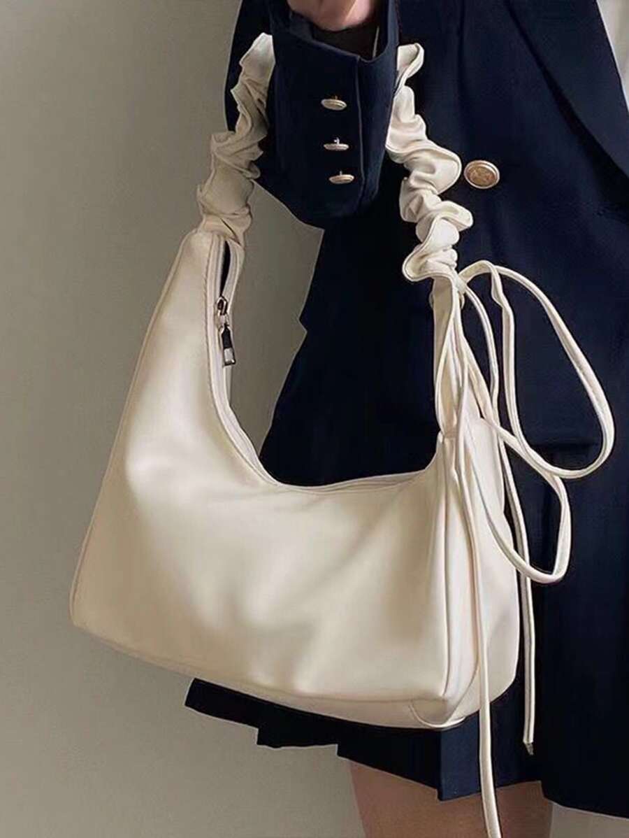 Minimalist Hobo Bag - Beige - View 1
