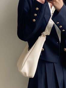 Minimalist Hobo Bag - Beige - View 2