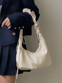 Minimalist Hobo Bag - Beige - View 3