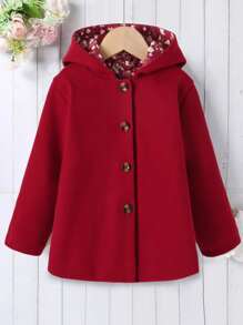 Elladie kids 年輕女孩單排釦帽子外套