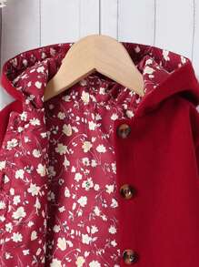 Elladie kids 年輕女孩單排釦帽子外套