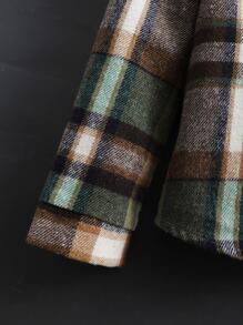 Boys 1pc Plaid Patched Pocket Overcoat - Multicolor - View 5