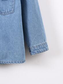 小男童1入組翻蓋口袋牛仔襯衫