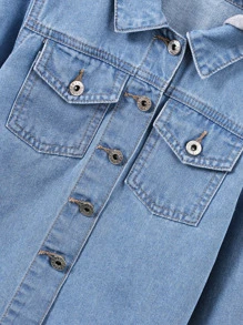 小男童1入組翻蓋口袋牛仔襯衫