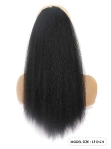 Long Yaki Straight Ponytail Extensions - 18 Inch Drawstring Synthetic Hair Extensions For Women And Girls - Natural Look And Feel Hair Accessories - Black - View 2