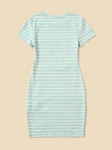 SHEIN Gorotas Adolescentes Vestidos Listrado Malhado