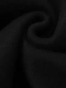 Manfinity Roghcode Men Letter Graphic Drop Shoulder Thermal Lined Sweatshirt - Black - View 5