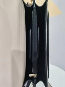 Bolso satchel minimalista y casual de negocios, ligero, con solapa (con broches de hardware aleatorios a ambos lados) para adolescentes, mujeres, estudiantes universitarias, principiantes y trabajadoras de cuello blanco. Perfecto para la oficina, la universidad, el trabajo, los negocios, los desplazamientos, al aire libre, los viajes, las salidas y como bolso casual de negocios para mujer.