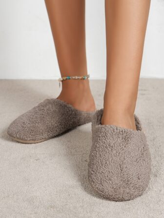 Pantuflas de interior de unicolor para mujer, de fácil deslizamiento y silenciosas