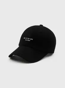 Men Slogan Graphic Baseball Cap Casual - Black - View 2