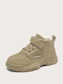 Boys Letter Graphic Hook-and-loop Fastener Boots - Camel - View 3