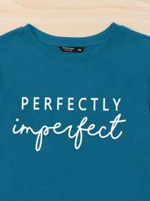 Mulvari 大碼字母圖案T恤 - 水鴨藍 - 查看 5