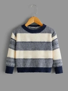 SHEIN Toddler Boys Striped Pattern Jumper - Multicolor - View 1