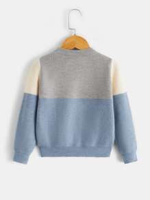 SHEIN Toddler Boys Chevron Pattern Jumper - Multicolor - View 2