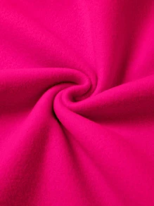 SHEIN LUNE 大碼花卉圖案和人像圖案加絨內裏運動衫 - 玫紅色 - 查看 5