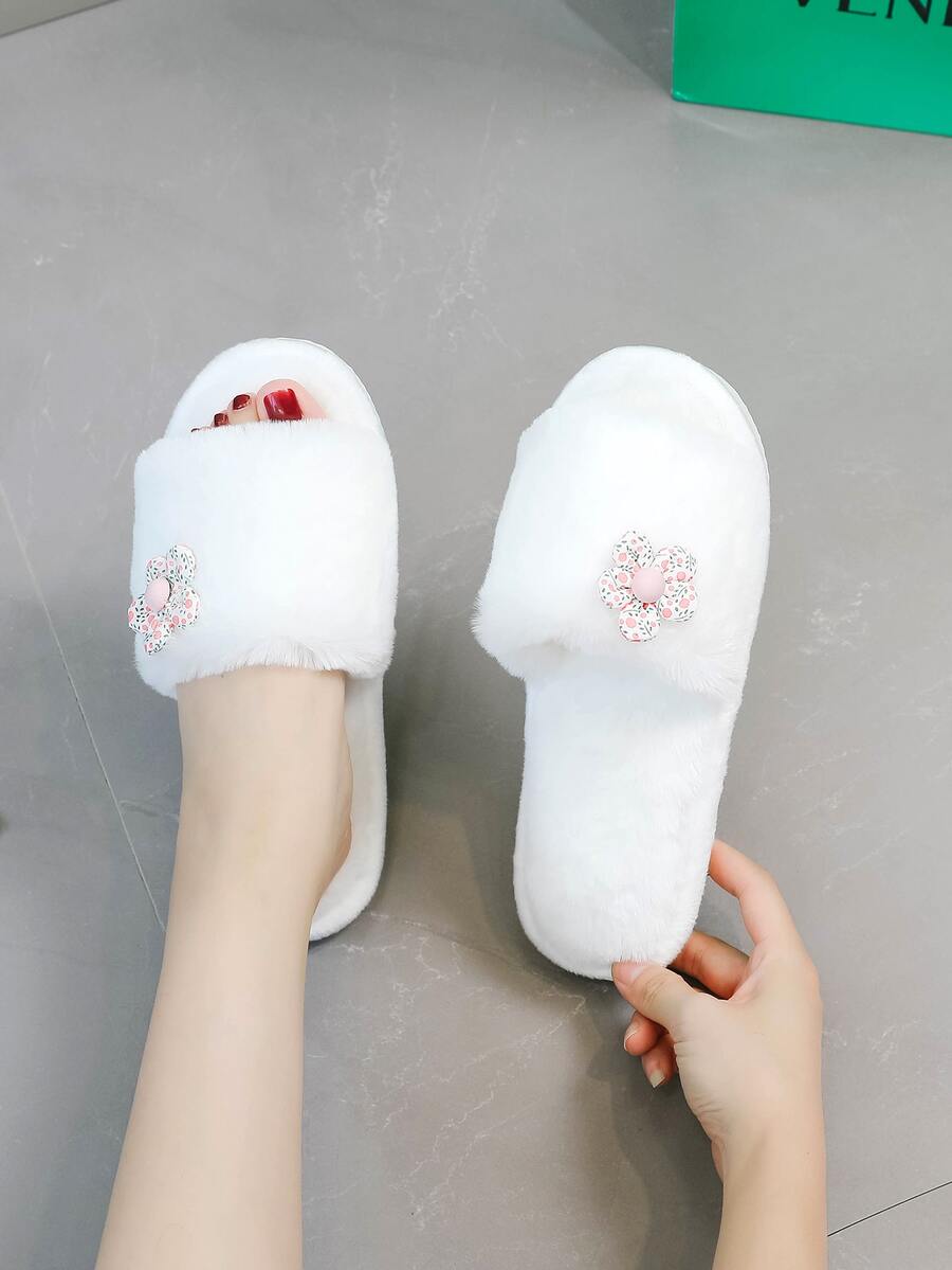 Dép đi trong Nhà dành Nữ Đề can màu trơn Sẵn sàng - trắng - Xem 1