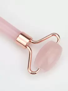 1 件玫瑰石英眼部按摩滚轮天然玉石滚轮亚克力手柄面部按摩器面部滚轮面部刮痧护肤工具适合女性、美容、护肤产品、水疗、自我护理、护肤工具、面部护理、美容师用品、按摩、面部按摩工具、面部滚轮