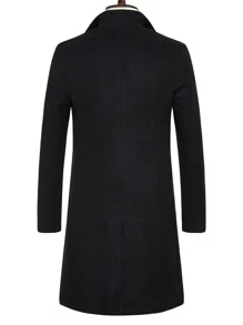 Manfinity Homme 男士1入組單排釦花呢外套 - 黑色 - 查看 2