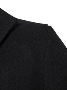 Manfinity Homme 男士1入組單排釦花呢外套 - 黑色 - 查看 6