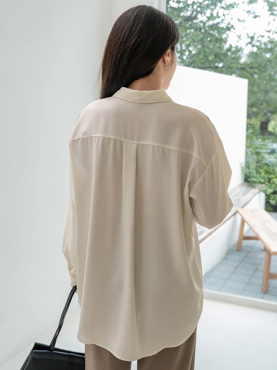 Drop Shoulder Button Front Shirt