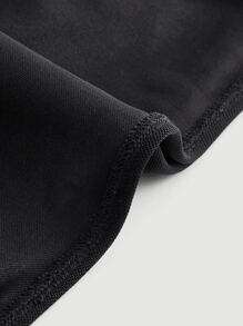 SHEIN MOD Off Shoulder Ruched Mesh One Shoulder Black Top