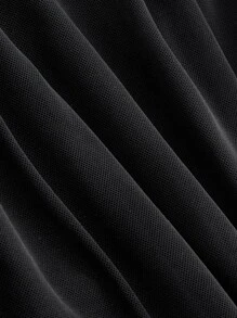 SHEIN MOD Off Shoulder Ruched Mesh One Shoulder Black Top