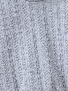 SHEIN Áo nỉ bé trai màu trơn Giải trí - Xám - Xem 4