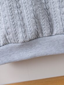 SHEIN Áo nỉ bé trai màu trơn Giải trí - Xám - Xem 6