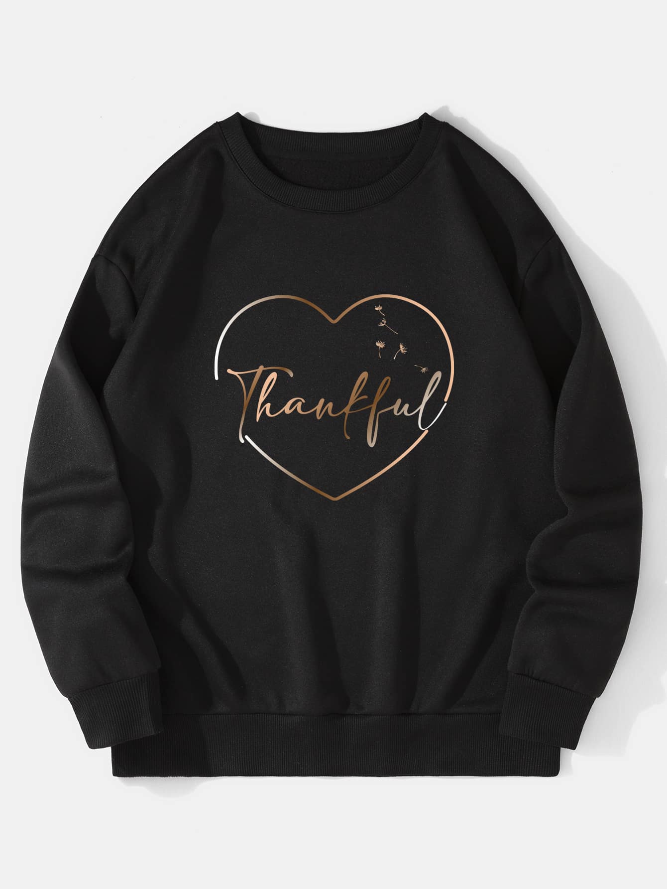 字母和心形圖案保暖套頭衫