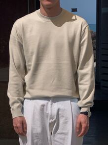 DAZY Hombres 1 pieza Jersey unicolor de cuello redondo