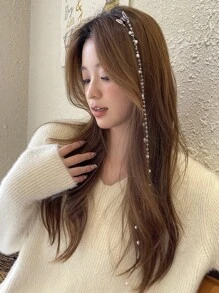 DAZY 仿珍珠和水钻饰物蝴蝶设计发夹优雅爪夹发夹发夹发颚夹发夹发夹 - 無色 - 查看 6