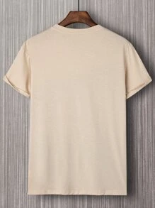 Manfinity Homme Men Colourblock Antler Embroidery Tee Without Necklace - Multicolor - View 2