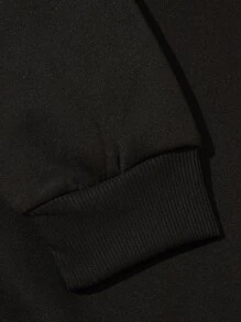 男士字母圖案運動衫 - 黑色 - 查看 3