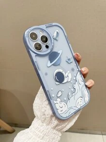 Cartoon Astronaut Print Phone Case - Multicolor - View 2