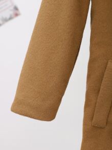 Toddler Girls 1pc Contrast Borg Collar Overcoat - Khaki - View 5