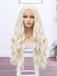 Pelucas Sintéticas Resistentes Al Calor, Largas, Onduladas, Rizadas, Parte Media, Rubia, 32 Pulgadas, Pelucas De Mujer Elegantes Y Baratas, Para Uso Diario, Para Principiantes - Dorado - Ver 4