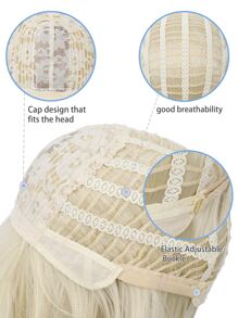 Pelucas Sintéticas Resistentes Al Calor, Largas, Onduladas, Rizadas, Parte Media, Rubia, 32 Pulgadas, Pelucas De Mujer Elegantes Y Baratas, Para Uso Diario, Para Principiantes - Dorado - Ver 6