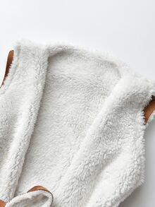 SHEIN 小女童加絨內裏腰帶外套馬甲無毛衣