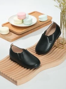 Girls Slip On Flats - Black - View 1