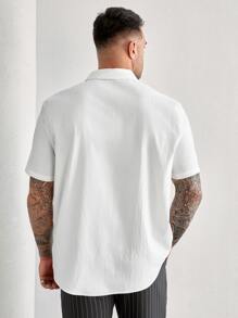 Manfinity NXTstreet Men Plus Solid Button Front Shirt - White - View 2