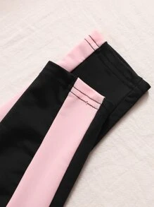 SHEIN Girls Colour Block Drop Shoulder Hoodie & Joggers - Multicolor - View 4