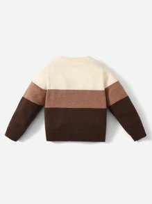 SHEIN Baby Colour Block Round Neck Jumper - Multicolor - View 2