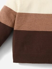 SHEIN Baby Colour Block Round Neck Jumper - Multicolor - View 3