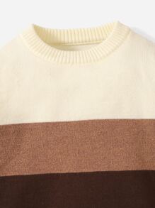 SHEIN Baby Colour Block Round Neck Jumper - Multicolor - View 4