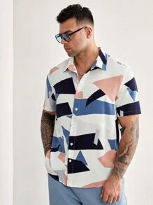 Manfinity VCAY Men Plus Geo Print Shirt - Multicolor - View 3