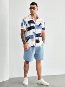 Manfinity VCAY Men Plus Geo Print Shirt - Multicolor - View 5