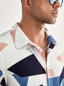 Manfinity VCAY Men Plus Geo Print Shirt - Multicolor - View 6