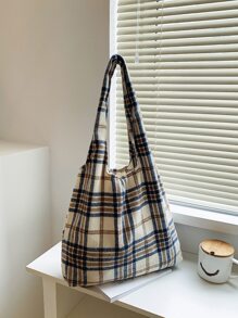 Minimalist Lightweight,Portable,Classic,Casual Plaid Tote Bag For Teen Girls Women College Students,Teacher,White-Collar Workers,Rookies & White-Collar Workers Perfect For Office,Perfect For Outdoors,Elementary School, Middle School, High School,Work ,Business,Commute Best Gift Bags For Teachers, Women, Girlfriends & FamiliesLightweight,Portable,Large Capacity, Suitable For Teen Girls Women College Students, Perfect For Back To School,College,Middle School, High School