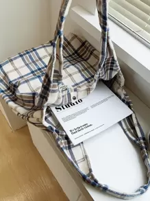 Minimalist Lightweight,Portable,Classic,Casual Plaid Tote Bag For Teen Girls Women College Students,Teacher,White-Collar Workers,Rookies & White-Collar Workers Perfect For Office,Perfect For Outdoors,Elementary School, Middle School, High School,Work ,Business,Commute Best Gift Bags For Teachers, Women, Girlfriends & FamiliesLightweight,Portable,Large Capacity, Suitable For Teen Girls Women College Students, Perfect For Back To School,College,Middle School, High School