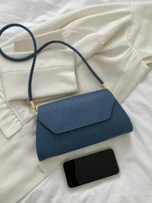 鱷魚壓紋翻蓋法棍包